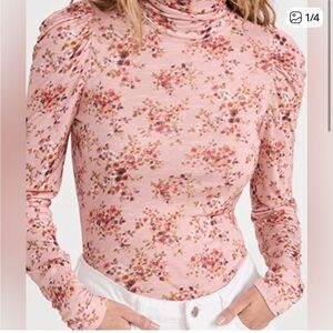 LoveShackFancy Floral Long Sleeve Top in Pink